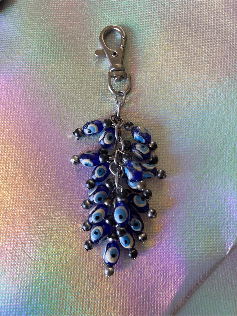 Blue Evil Eye Cluster Keychain Bag Charm Turkish